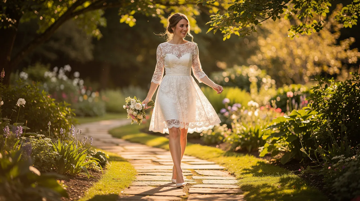 Why Short Wedding Dresses with Sleeves Are Making a Comeback