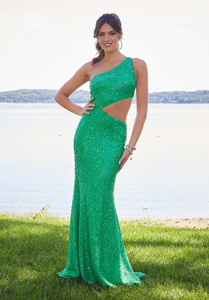 mori lee green prom dress MGNY By Mori Lee 72835