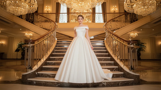 beautiful white wedding dresses A-Line Sleeveless Satin Dress With Side Slit Diamond White / 16 Button Back Corset The Other White Dress |