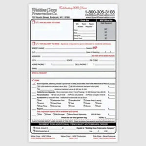 ORDER FORM & ALTERNATE DELIVERY CARD