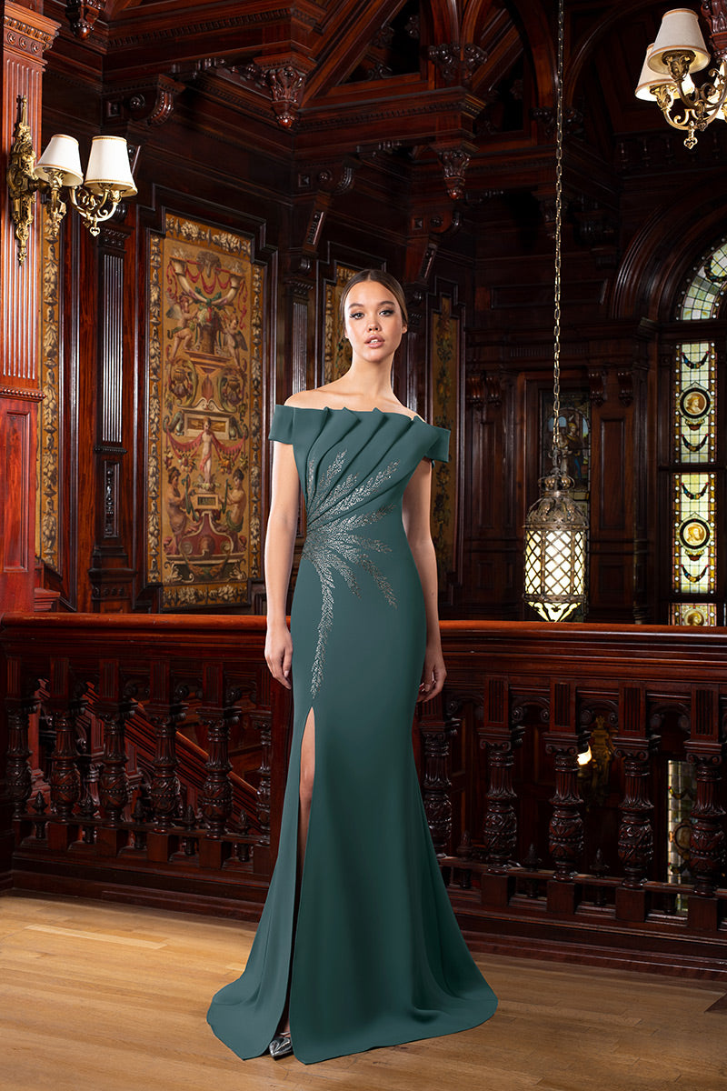 alexander formal dresses Alexander by Daymor 1576 Beaded Straps Pleated Dress
