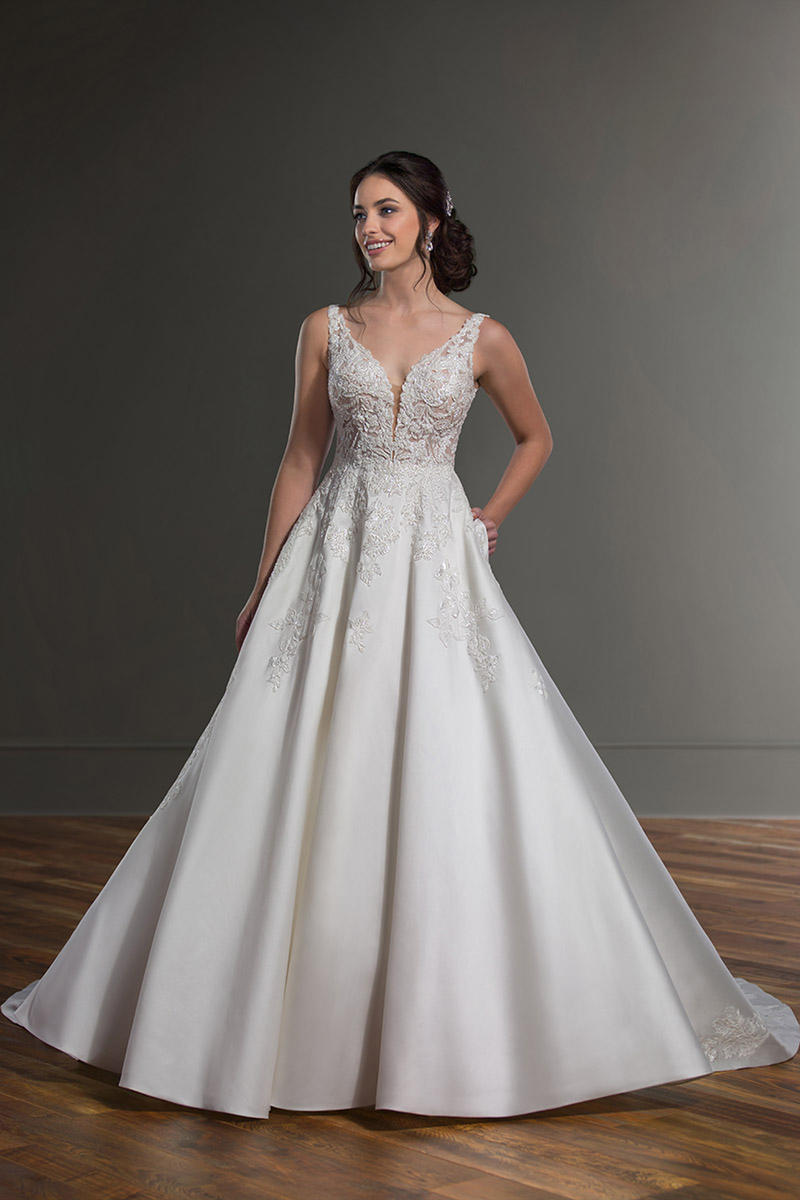 martina liana wedding dresses - 1667 trimmed scoop back highlighted with slight ruching on the back leading way to a dramatic train. Martina Liana 2026 Bridal Collection