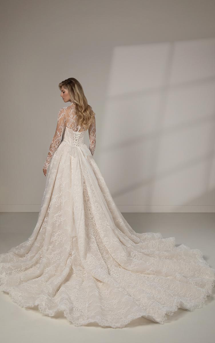 martina liana long sleeve wedding dress Long-Sleeved Floral Patterned Wedding Gown