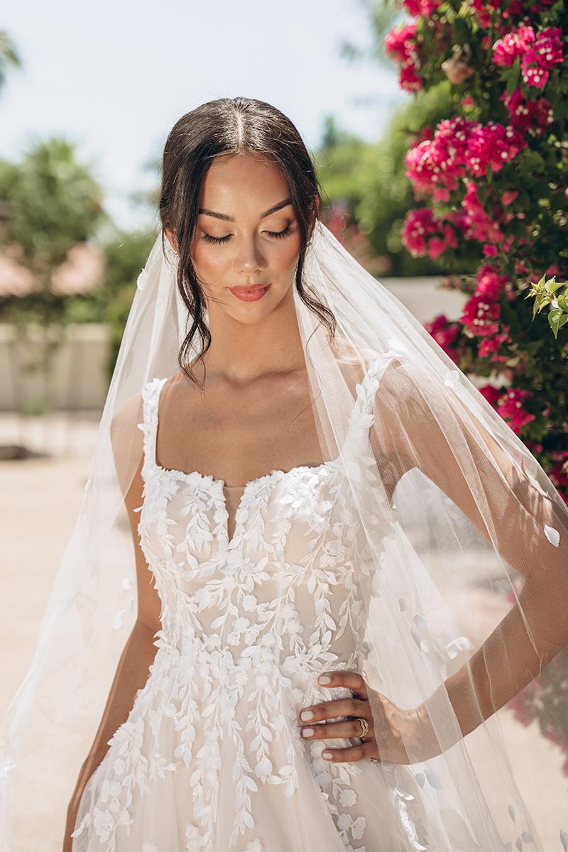 stella lace wedding dress Feminine Sheer Lace Wedding Gown