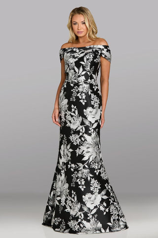 feriani evening dresses Feriani Couture 18266 - Bow Accented Cap Sleeve Evening Gown 20 / Silver
