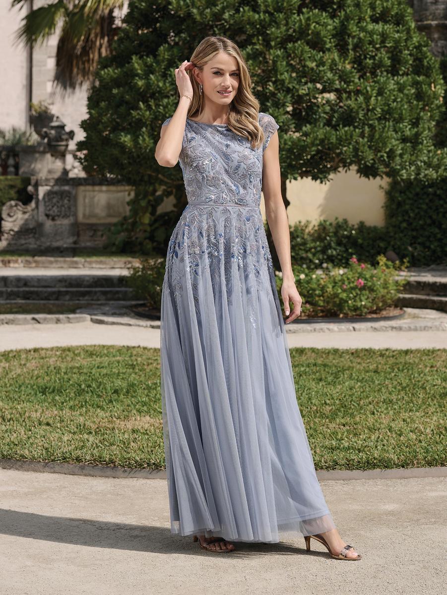 Adrianna Papell Platinum Bridesmaids Dress 40489 – Alexandra's Boutique