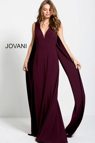 burgundy jovani prom dress Burgundy Fitted Jovani A-line Gown 47075