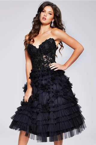 Jovani Short and Cocktail Dress 40854 Black / 6 Jovani Short and Cocktail Dress 40854 Black / 6