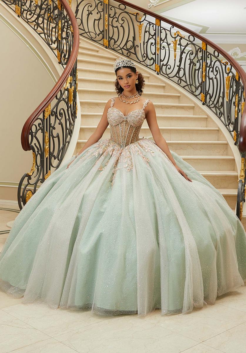 mint green and gold wedding dress Nura Bridal Dirac, Mint Green Hiddo Wear