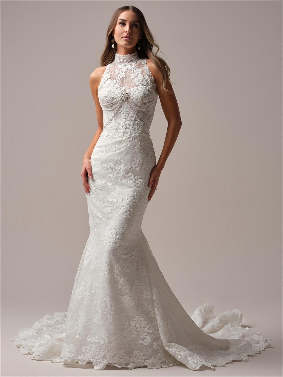 maggie sottero mermaid dress Maggie Sottero Wedding Dress Ivory Mermaid Size 4 Lace Sweetheart Neckline