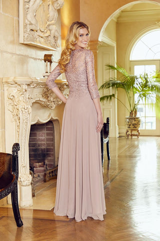 mgny dresses Plus Size Formal Long Sleeve Beaded Dress 71805 Soft mesh sleeves provide light 72511 MGNY Madeline Gardner New