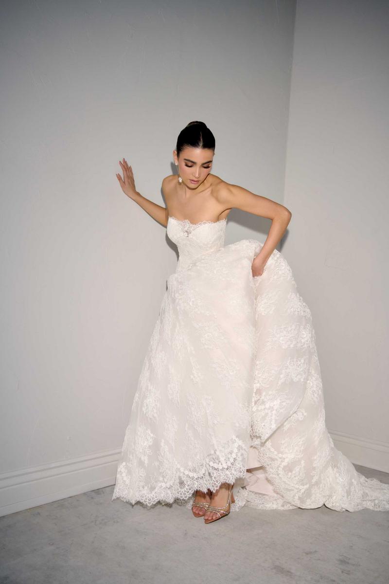 justin alexander pink wedding dress 9865: Sweetheart Ball Gown with Cascading Silk Flowers