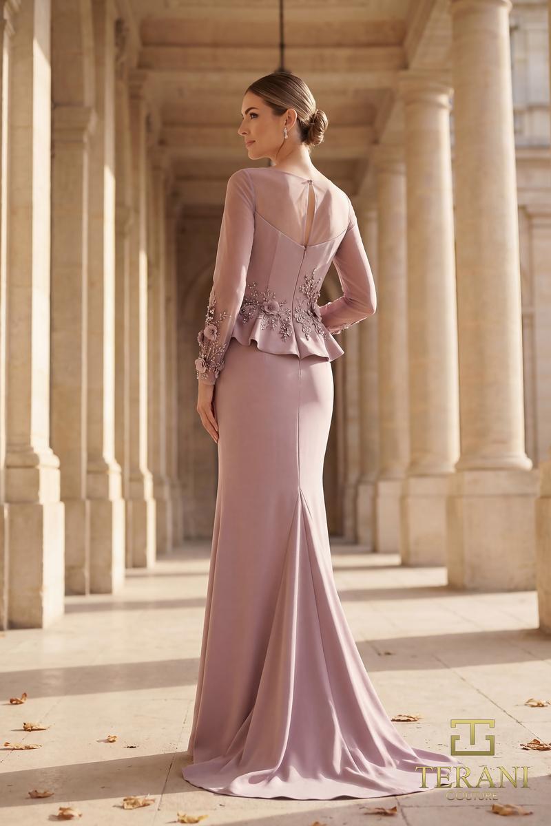 hundred dresses WEDTREND Women Dark Purple Mother of the Bride Dress Lace Chiffon Square  Neck Mermaid Slit 3/4 Sleeves Formal Dress